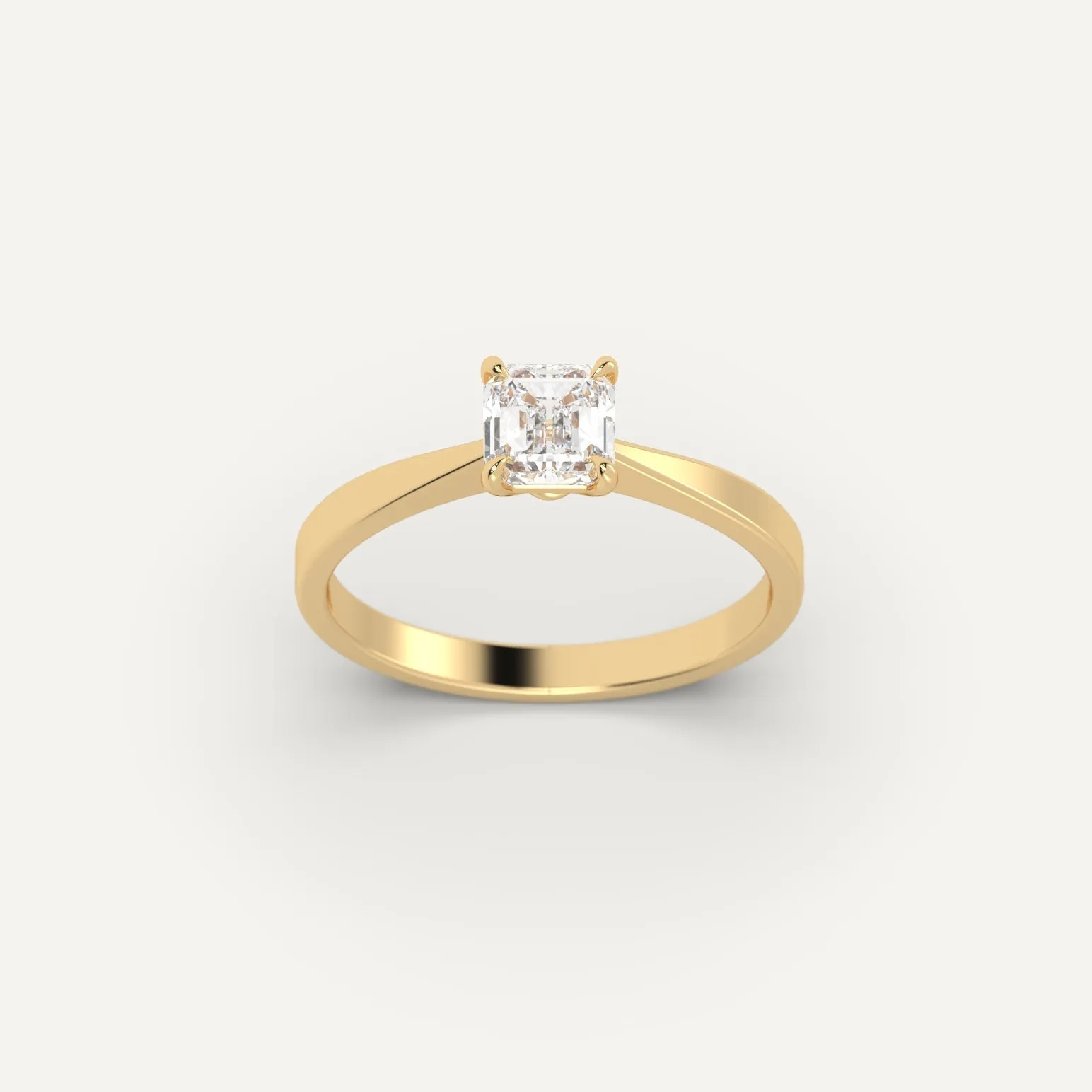 1 carat Asscher Cut Diamond Ring