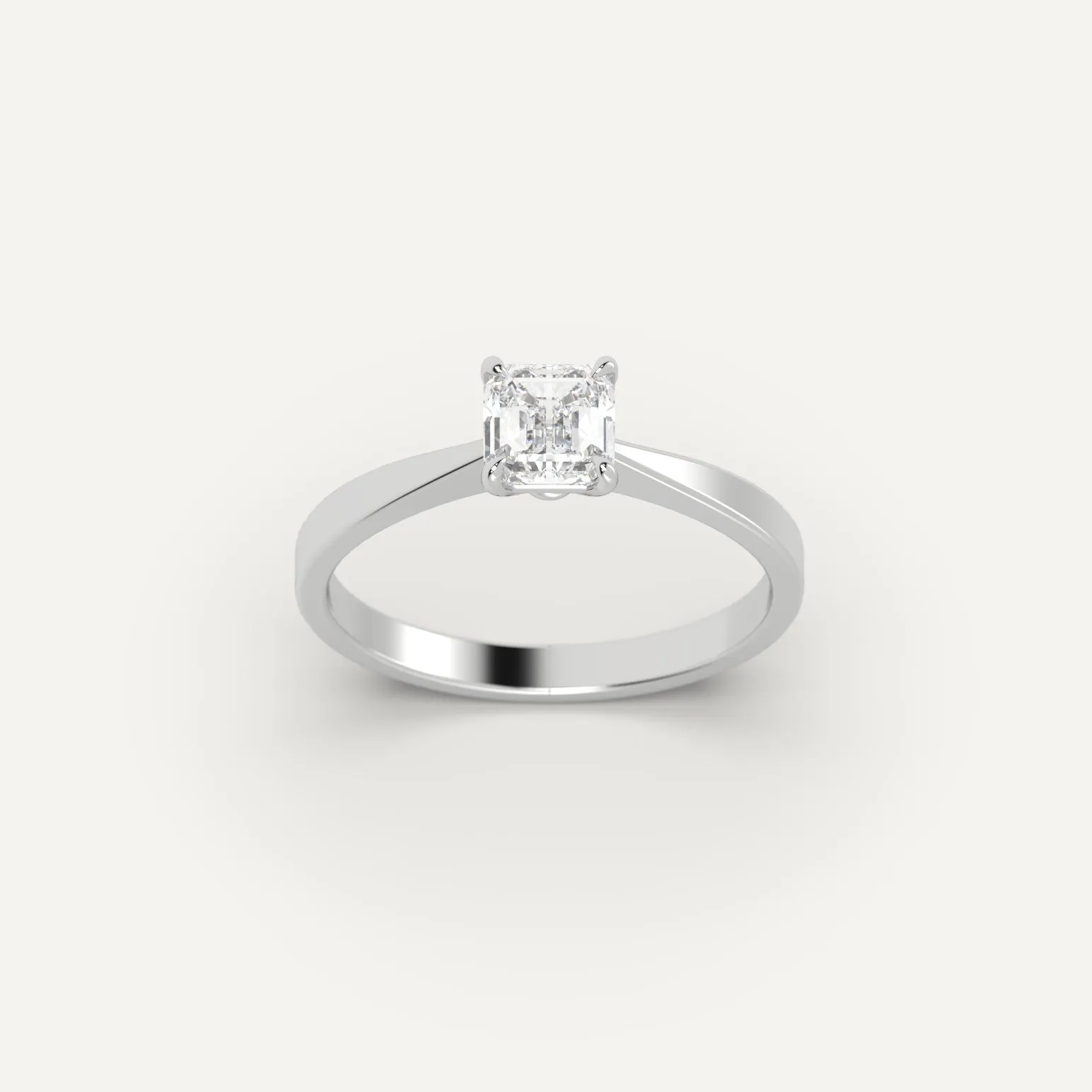 1 carat Asscher Cut Diamond Ring