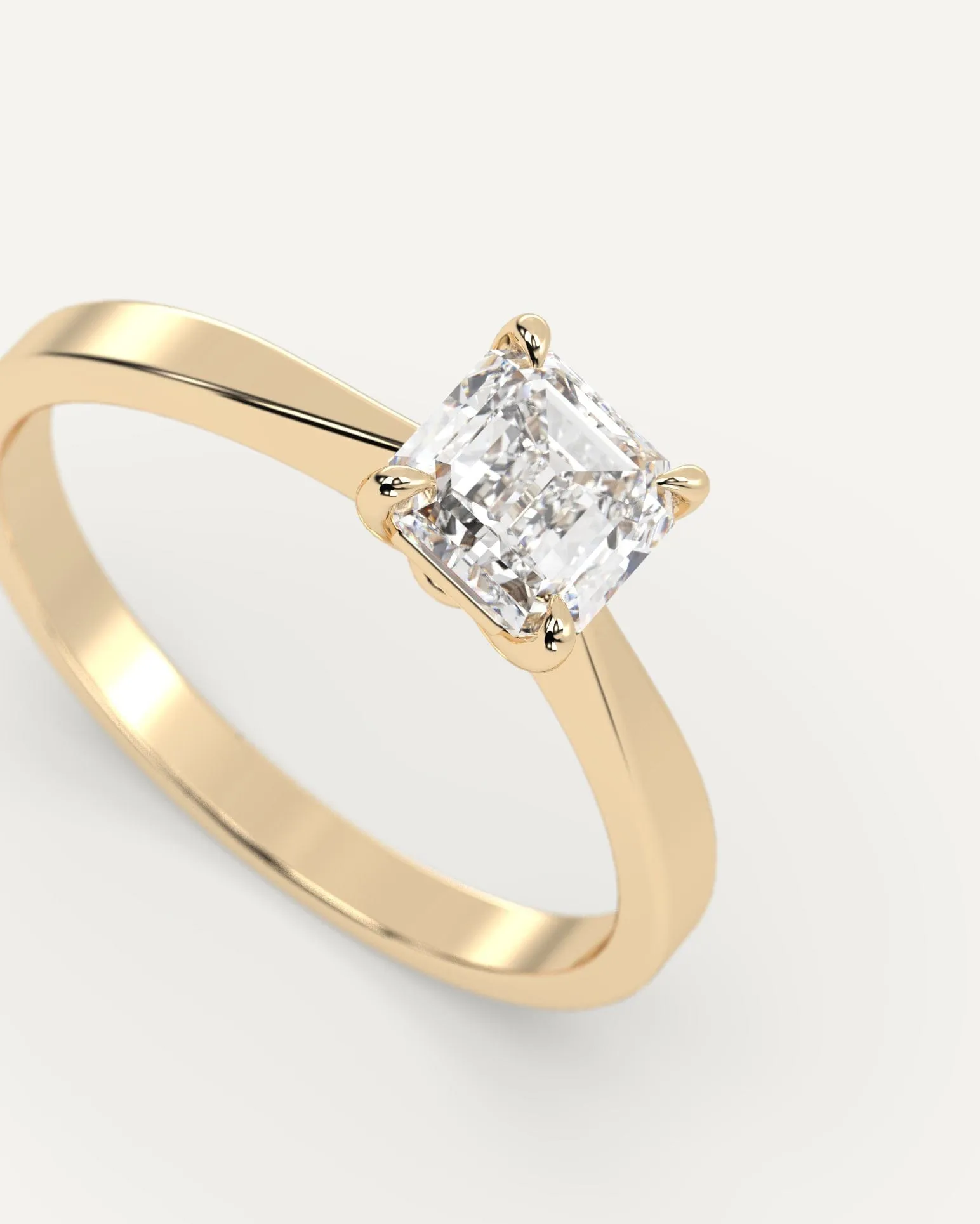 1 carat Asscher Cut Diamond Ring