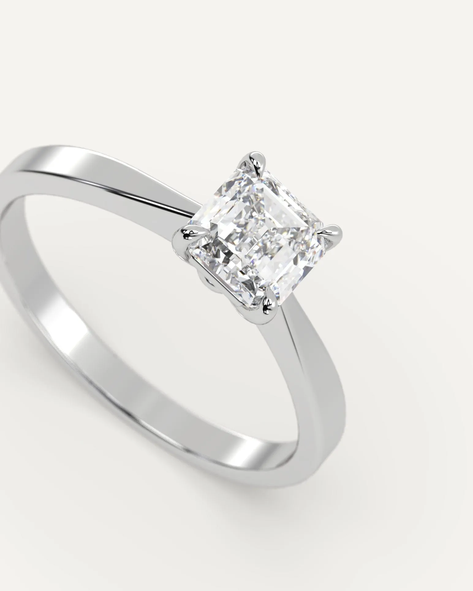 1 carat Asscher Cut Diamond Ring