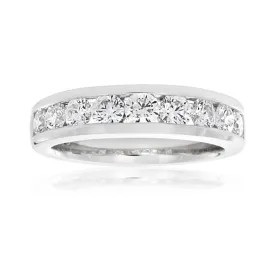 1 Carat Channel Set Flawless Cut 18ct White Gold Diamond Ring