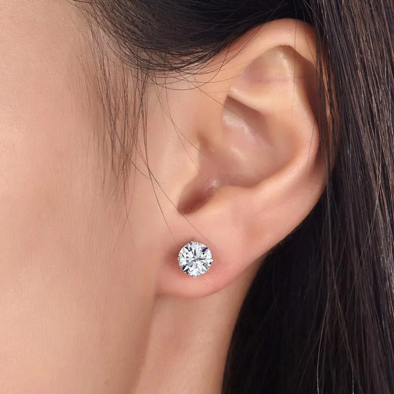 1 Carat Created Zirconia Stud Earrings 925 Sterling Silver Rose Gold Plated  MXFE8151