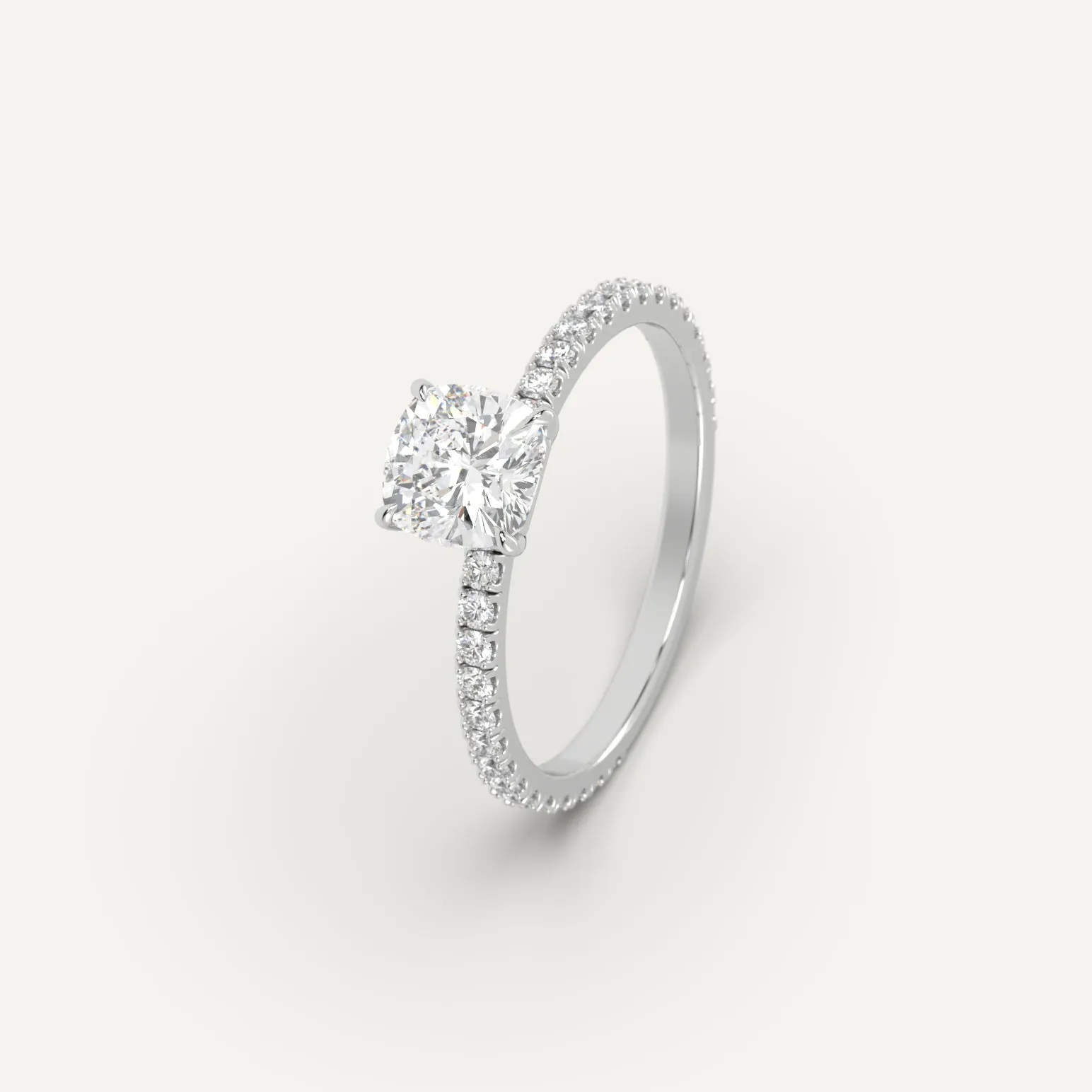 1 carat Cushion Cut Diamond Ring