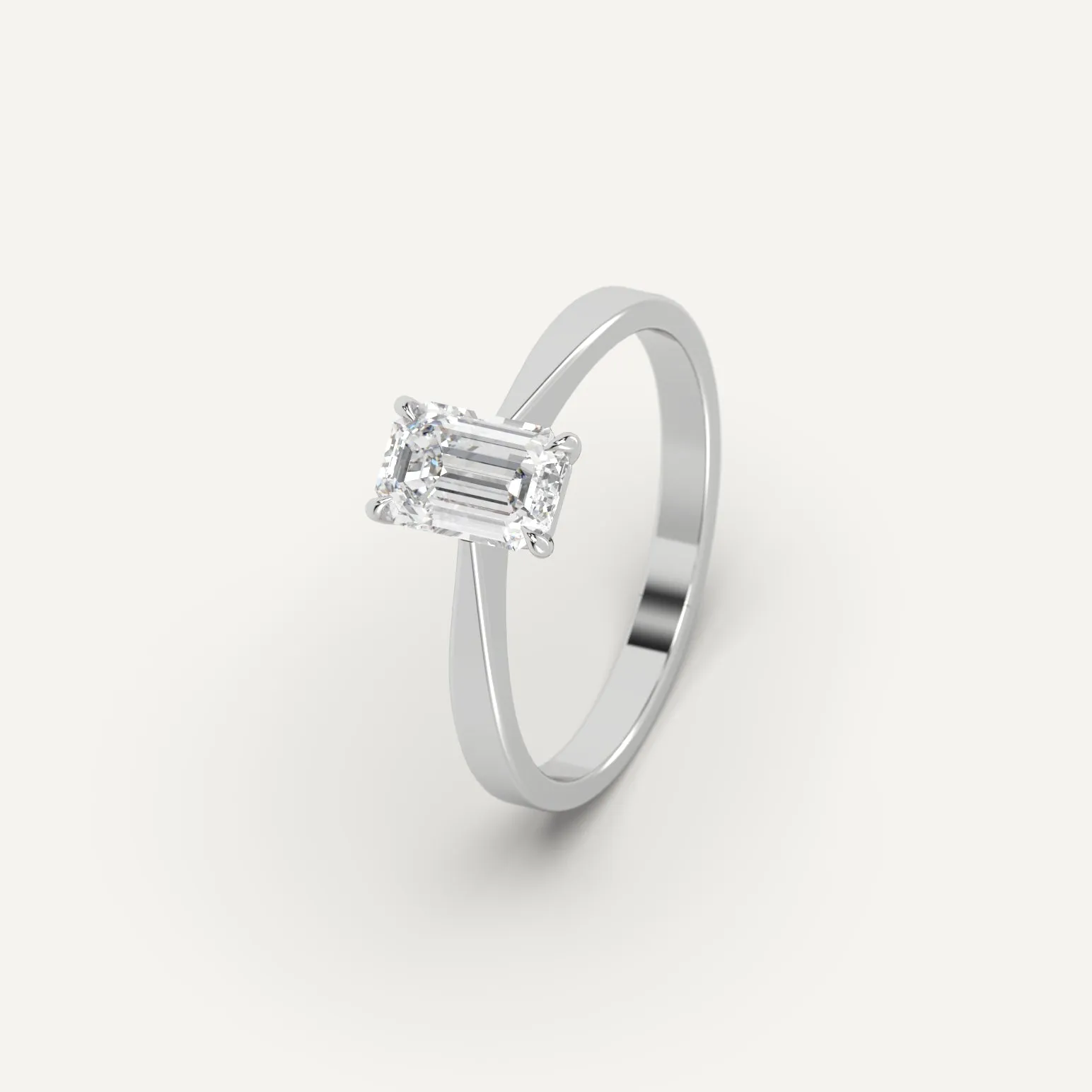 1 carat Emerald Cut Diamond Ring