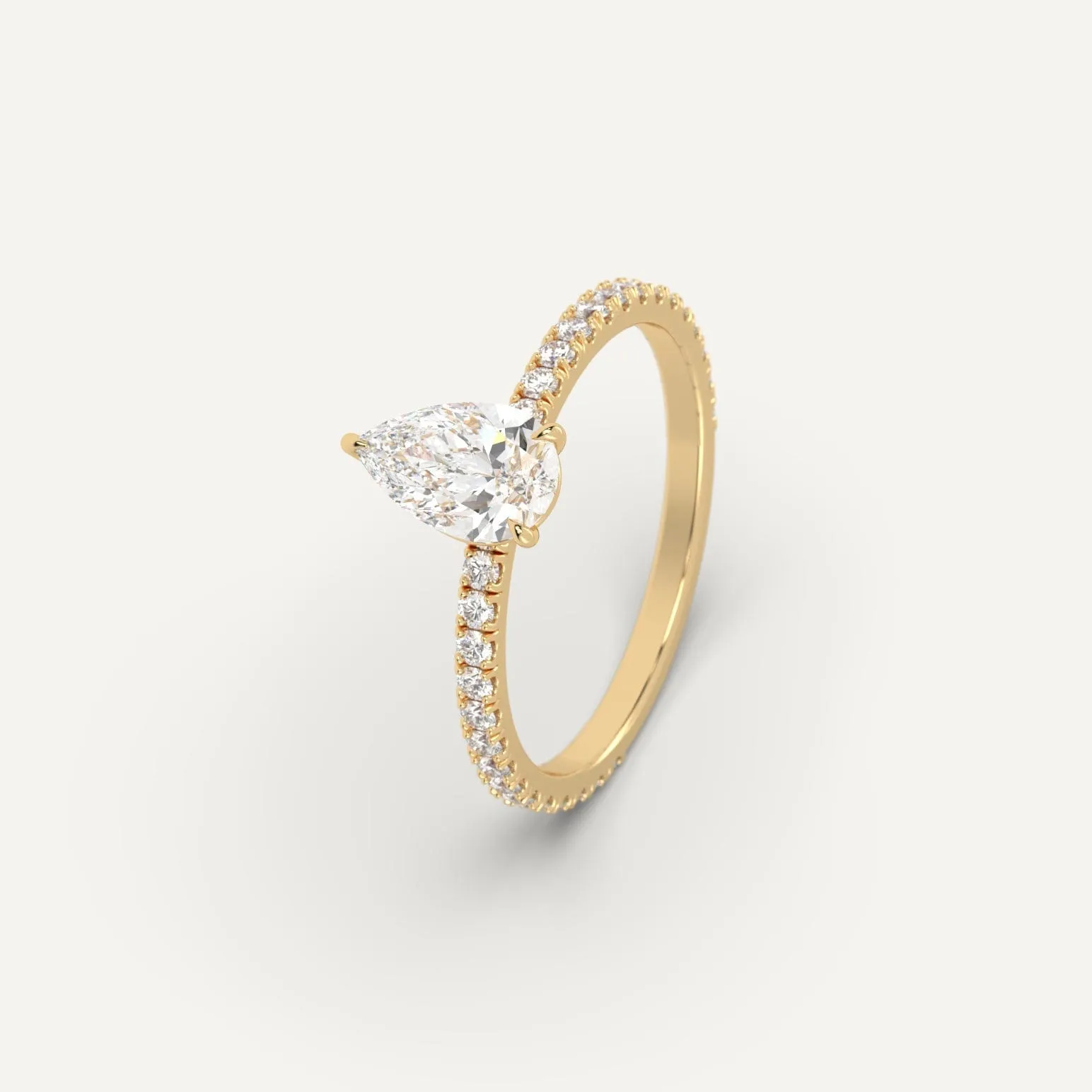 1 carat Pear Cut Diamond Ring