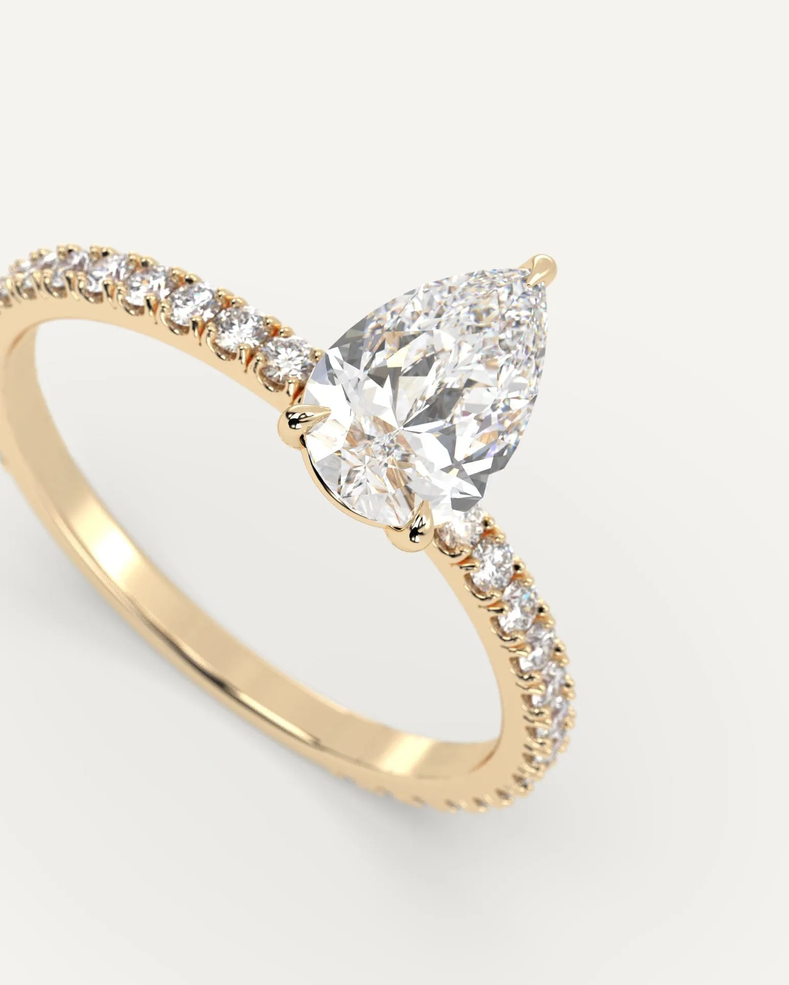 1 carat Pear Cut Diamond Ring