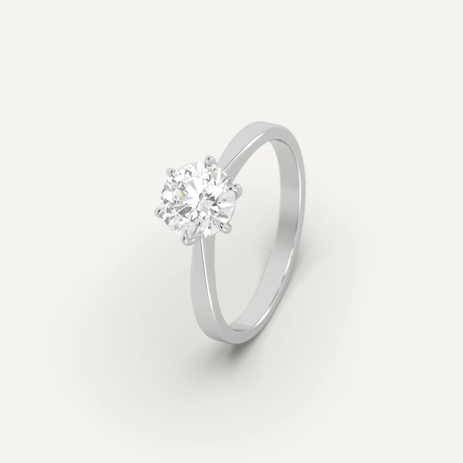 1 carat Round Cut Diamond Ring