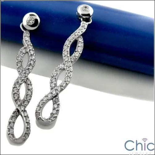 1 TCW Pave White Gold Cubic Zirconia CZ Earrings