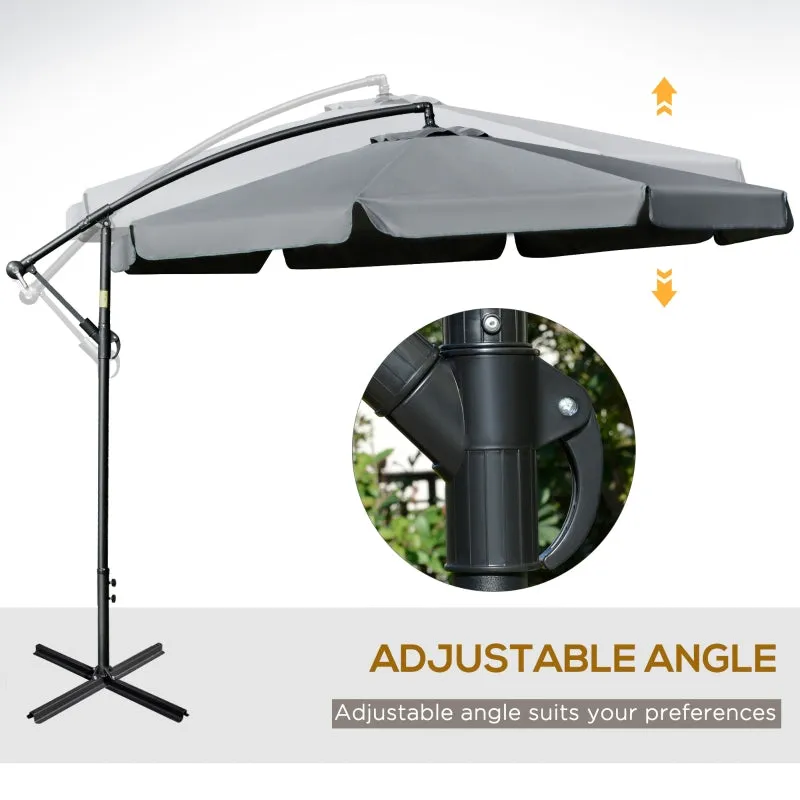 11 Ft. Offset Hanging Patio Umbrella - Dark Gray