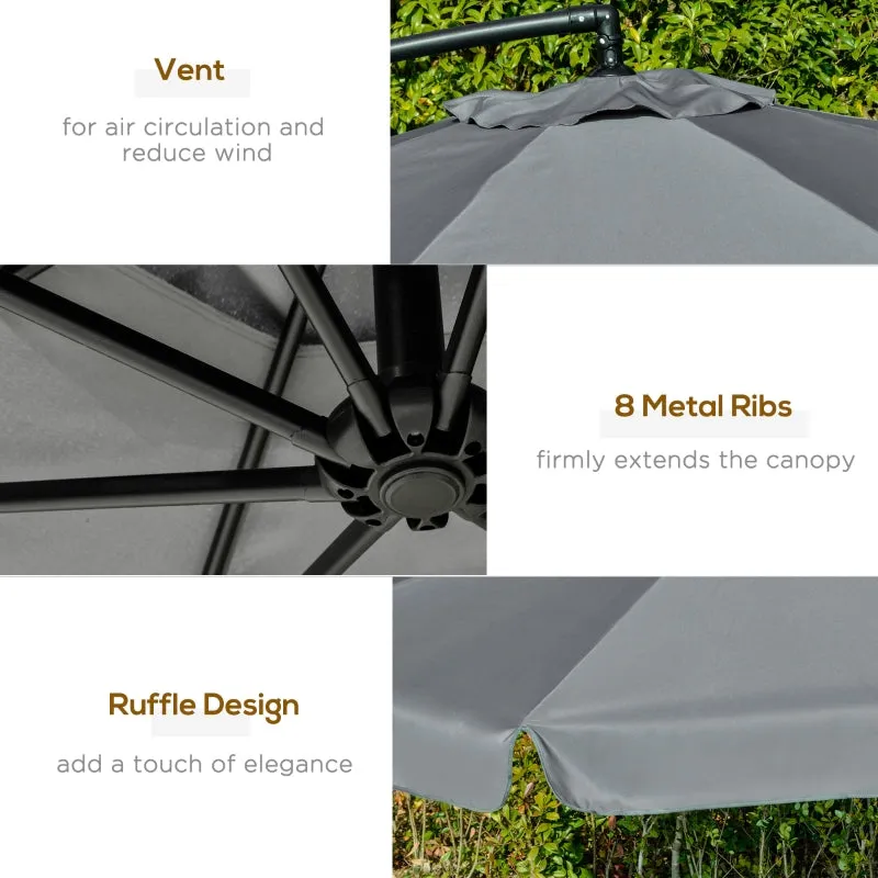 11 Ft. Offset Hanging Patio Umbrella - Dark Gray