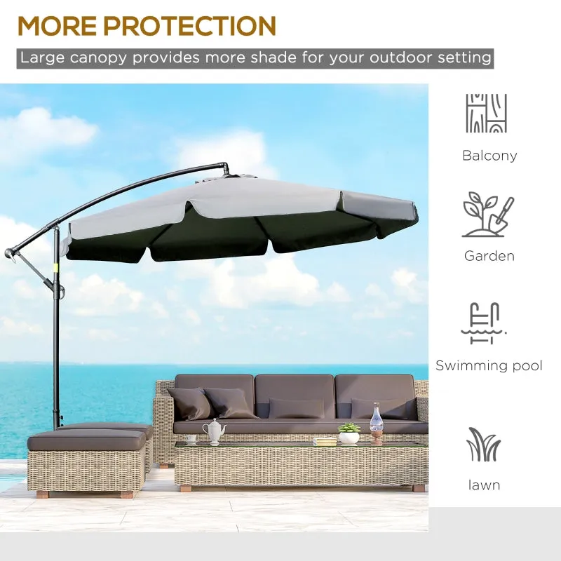 11 Ft. Offset Hanging Patio Umbrella - Dark Gray