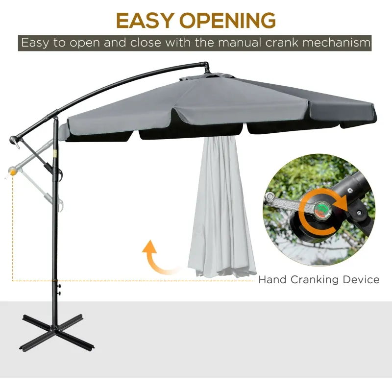 11 Ft. Offset Hanging Patio Umbrella - Dark Gray