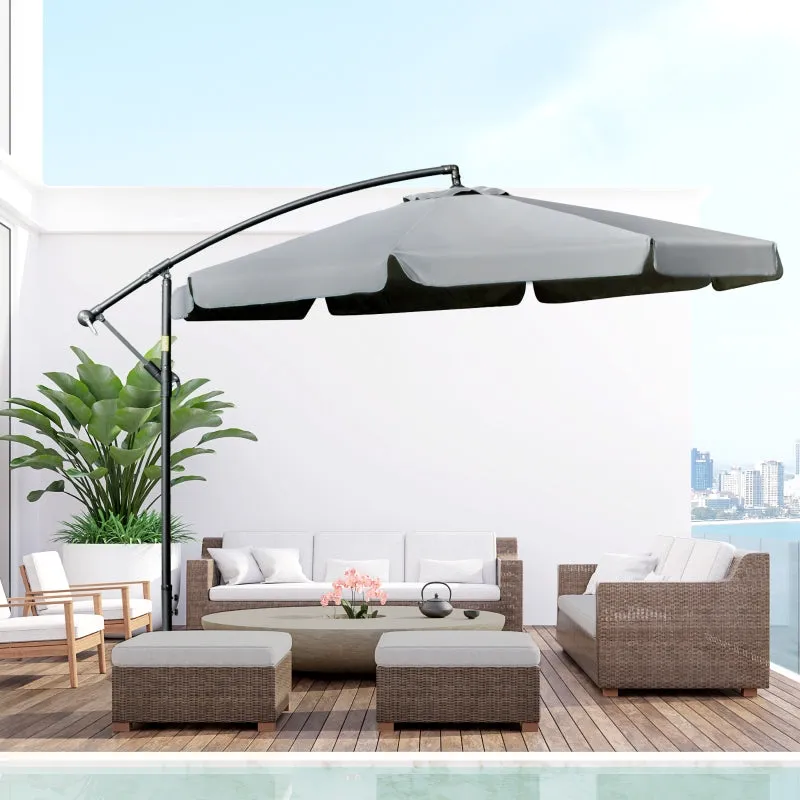 11 Ft. Offset Hanging Patio Umbrella - Dark Gray