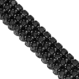 14K Solid Gold Black Rhodium Plated Mens Black Diamond Bracelet 10.50 Ctw