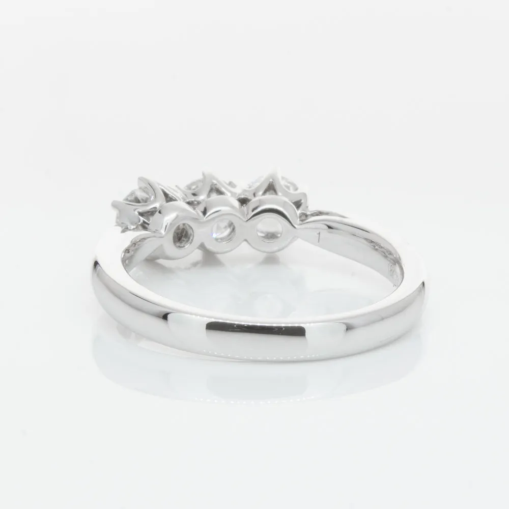 18ct White Gold 1.01ct Diamond Trilogy Ring