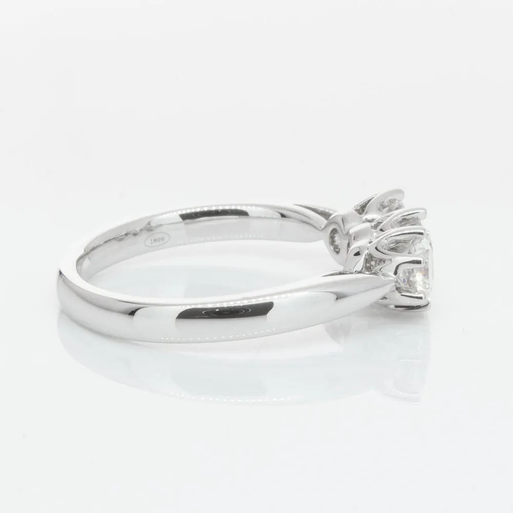 18ct White Gold 1.01ct Diamond Trilogy Ring