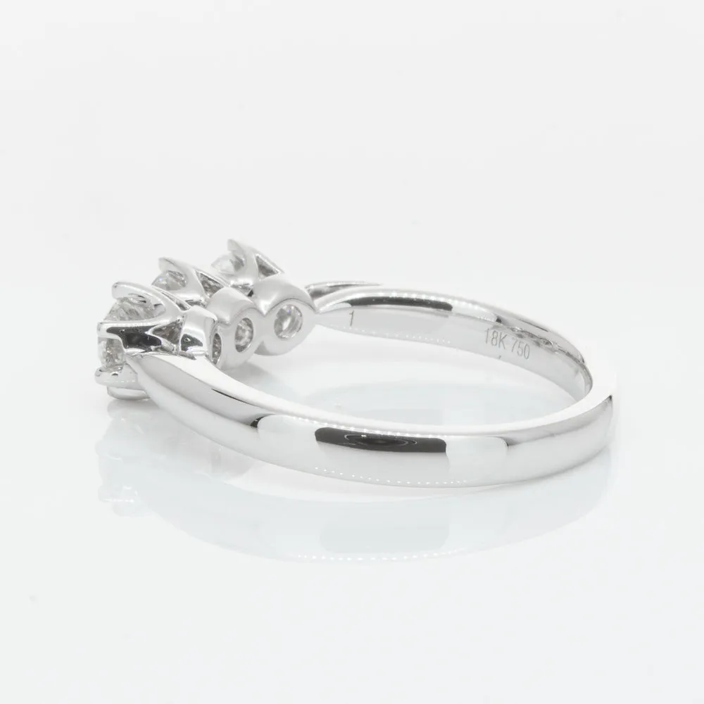 18ct White Gold 1.01ct Diamond Trilogy Ring