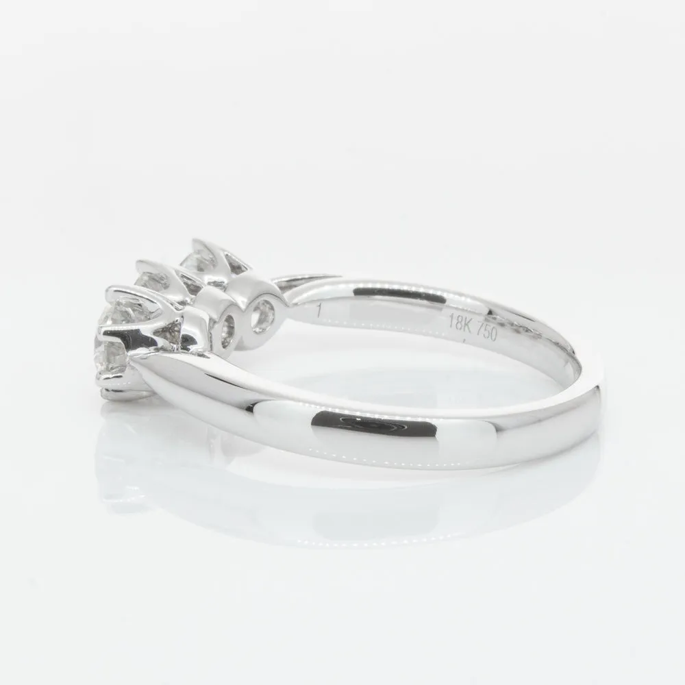 18ct White Gold 1.01ct Diamond Trilogy Ring