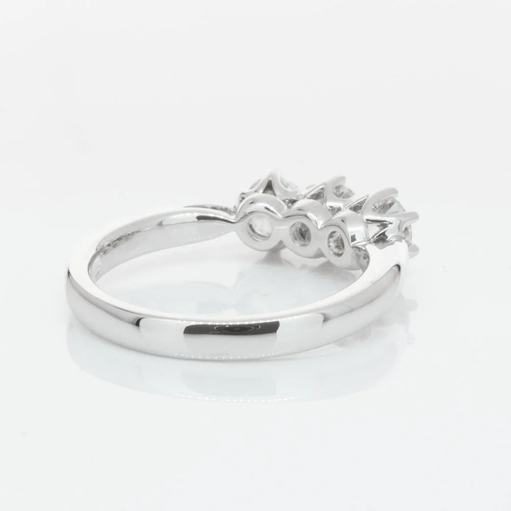 18ct White Gold 1.01ct Diamond Trilogy Ring