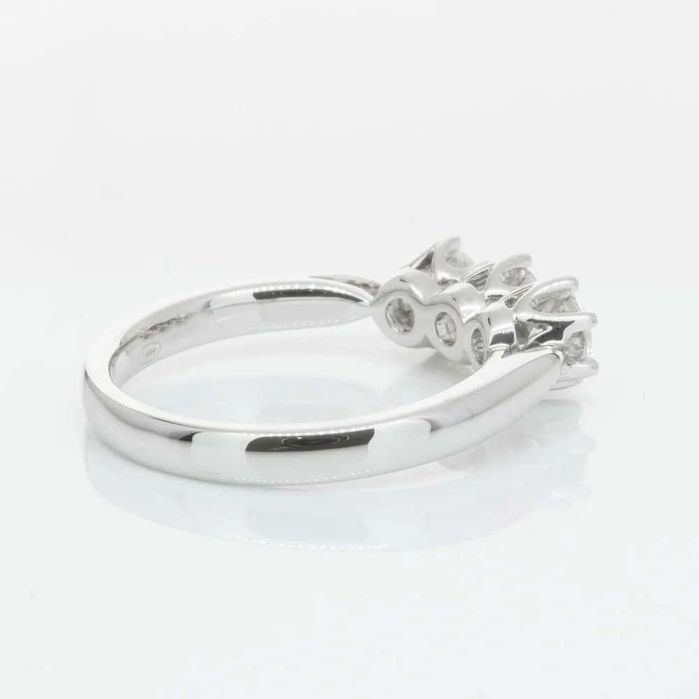 18ct White Gold 1.01ct Diamond Trilogy Ring