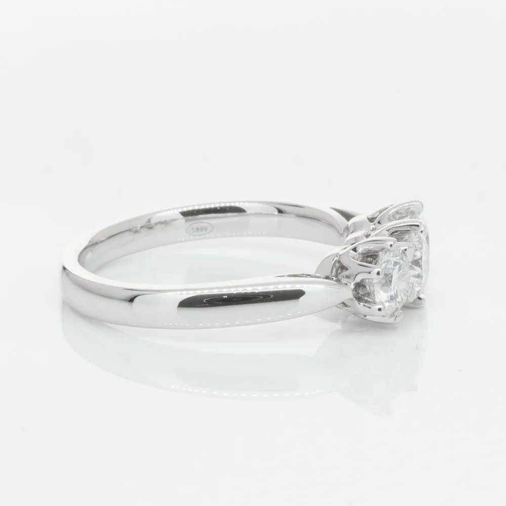 18ct White Gold 1.01ct Diamond Trilogy Ring