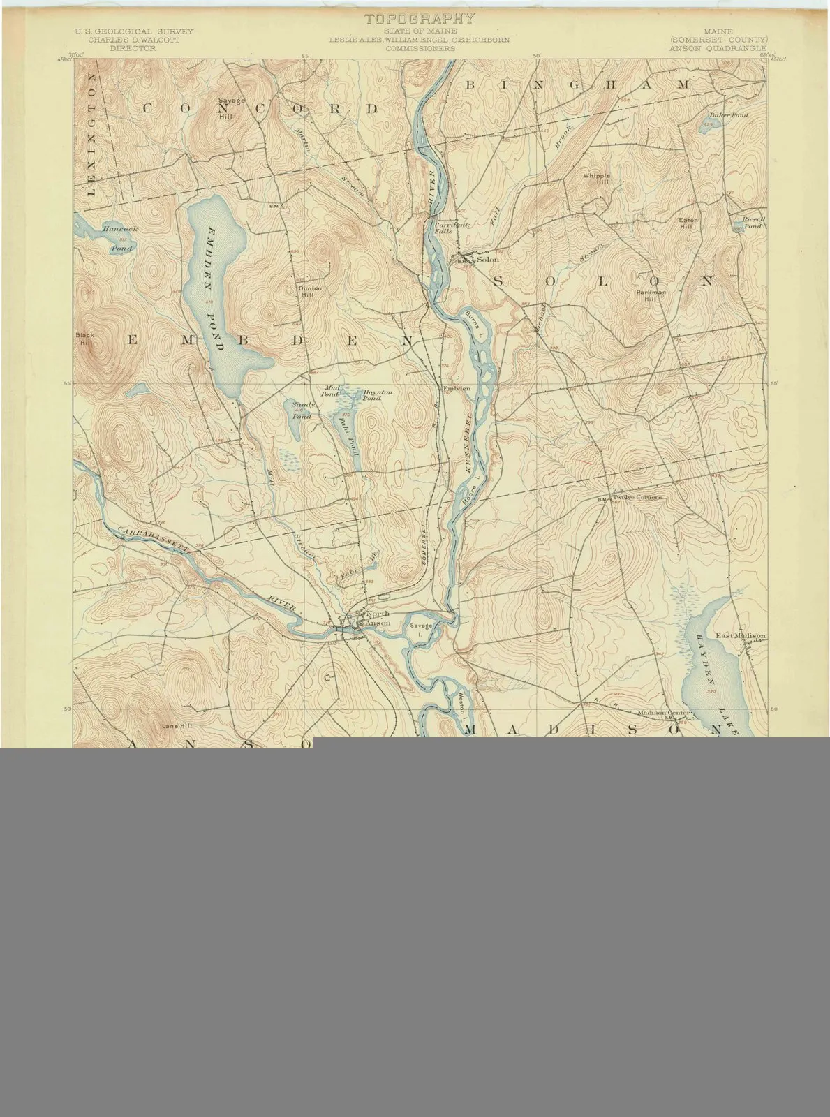 1904 Anson, ME - Maine - USGS Topographic Map