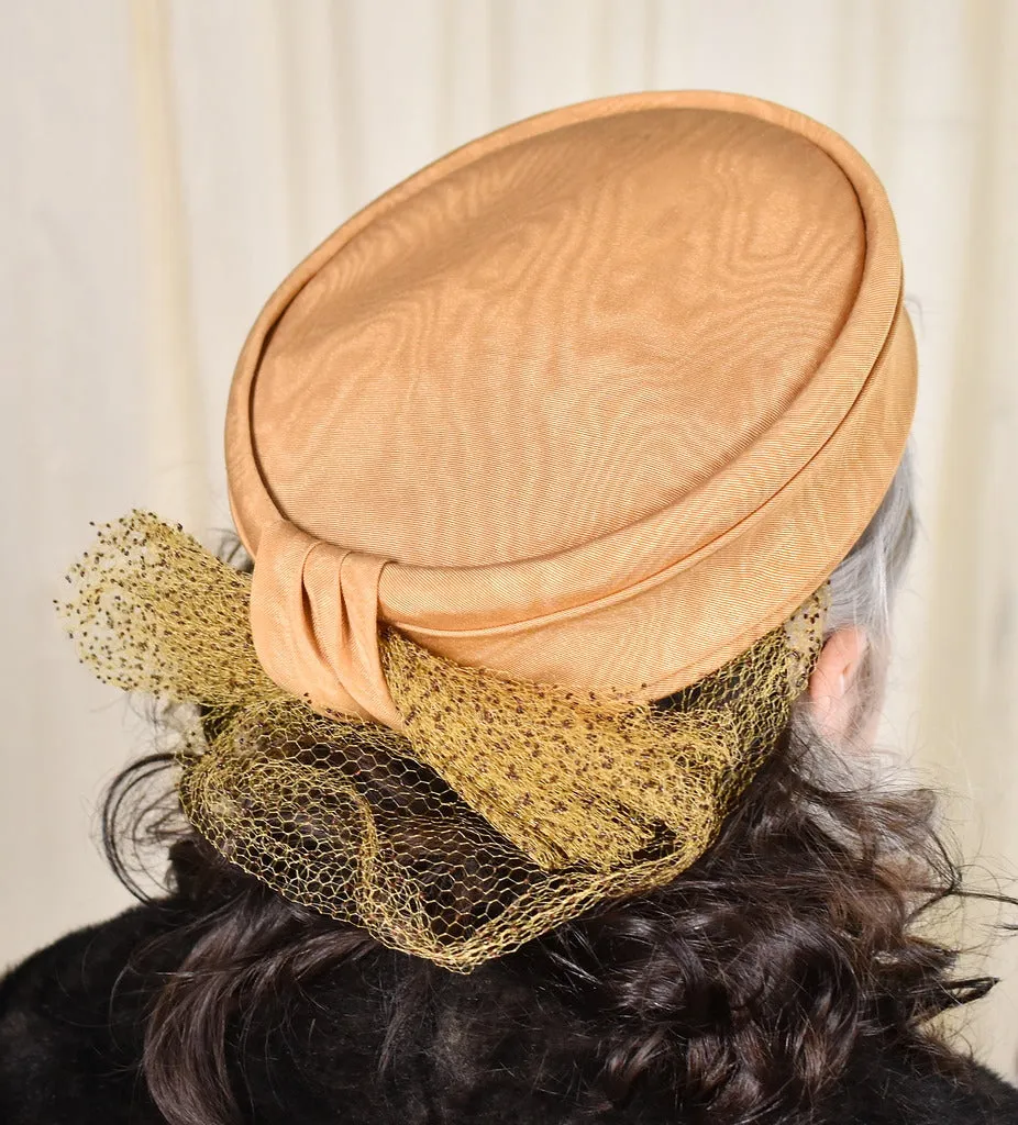 1950s Golden Vintage Pillbox Hat