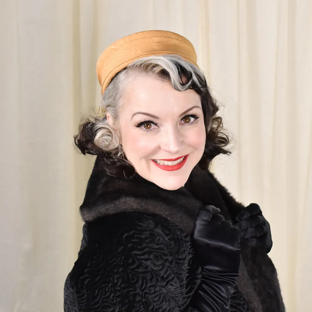 1950s Golden Vintage Pillbox Hat