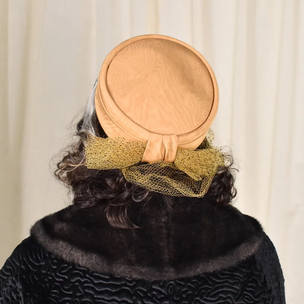 1950s Golden Vintage Pillbox Hat