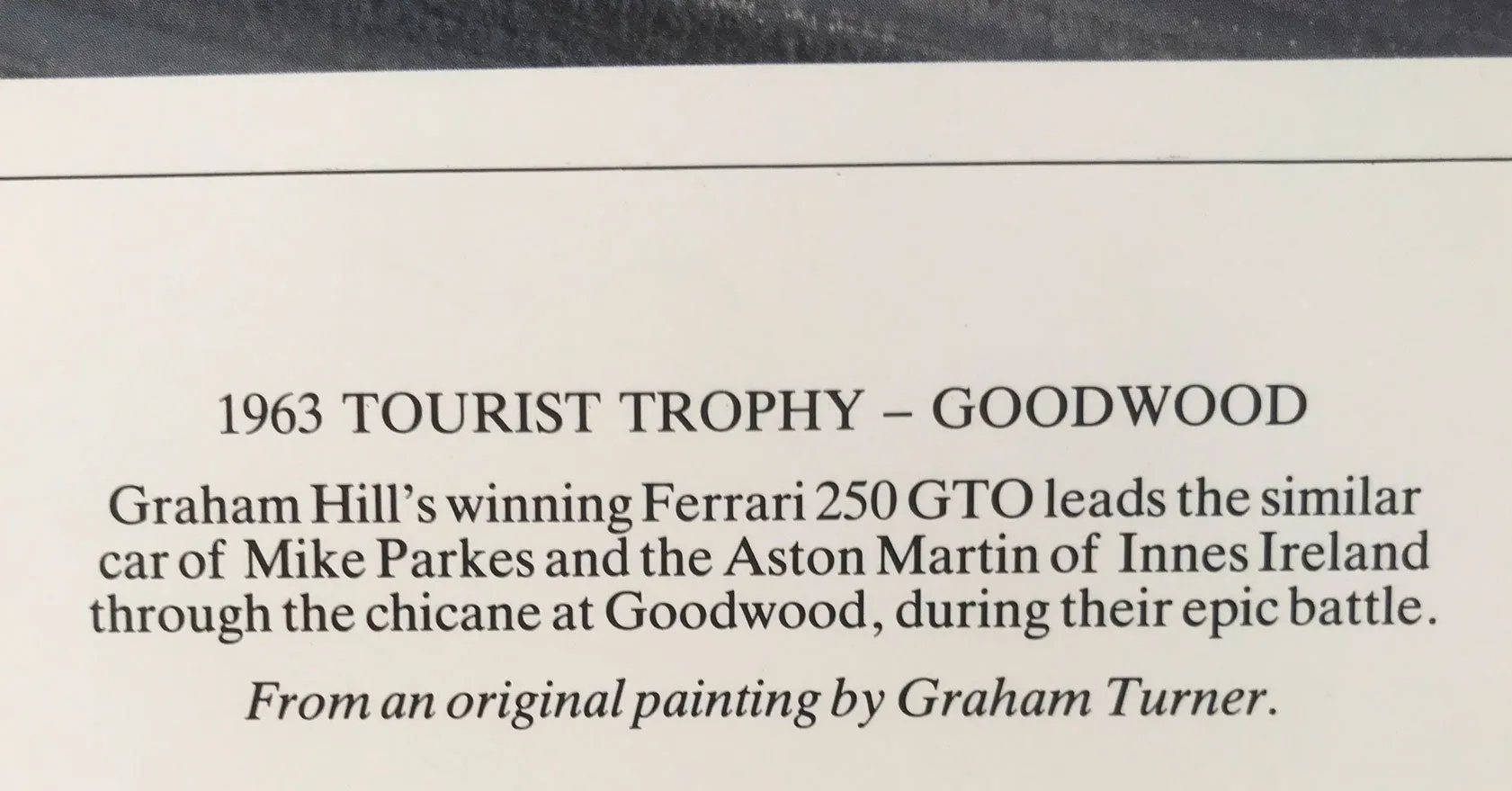 1963 Tourist Trophy - Goodwood print by Graham Turner