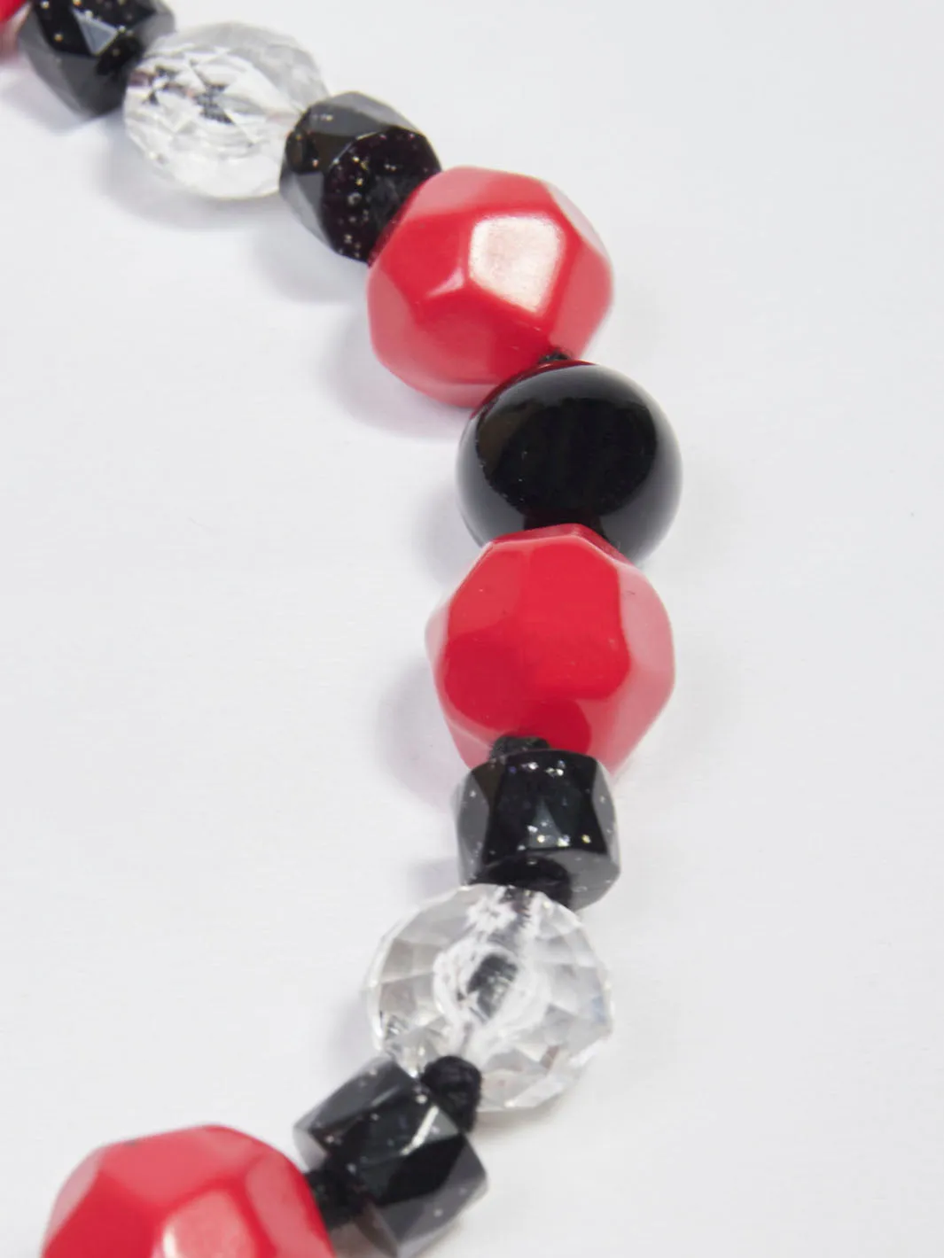 1980s necklace with red and black beads