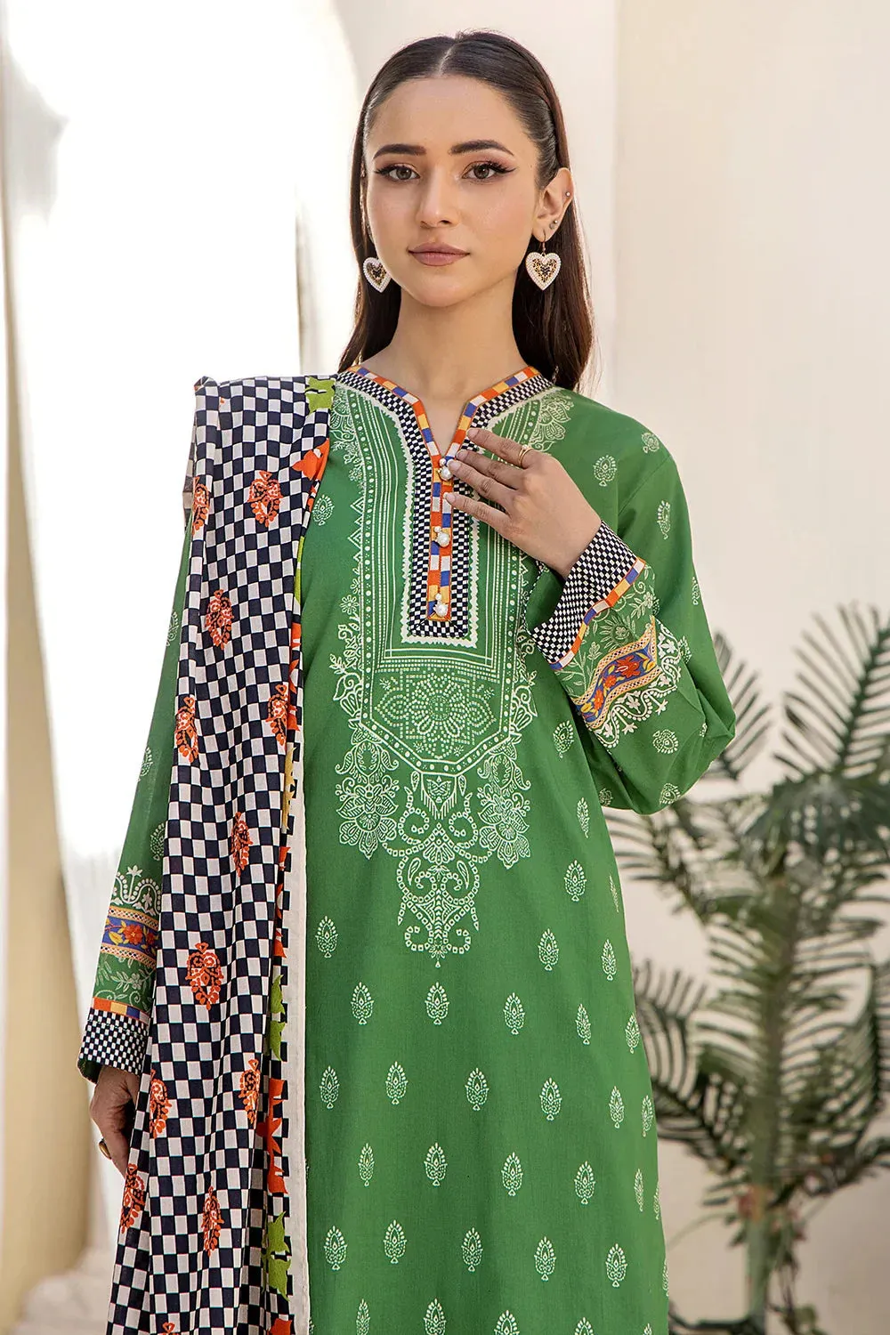 3PC Printed Unstitched Lawn Suit KLA-2412