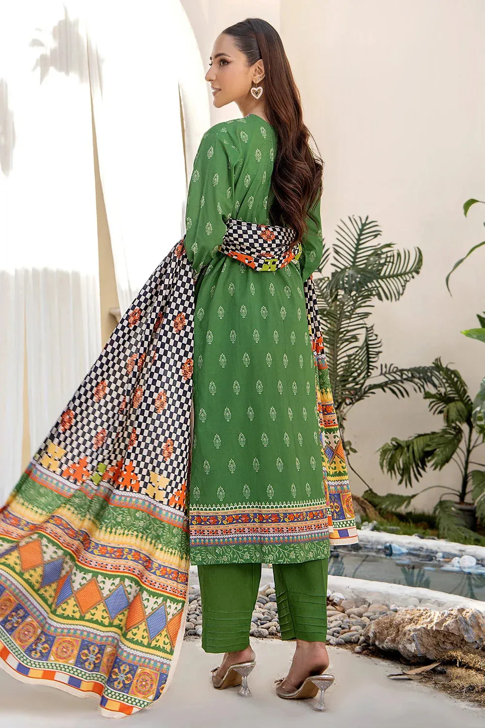 3PC Printed Unstitched Lawn Suit KLA-2412