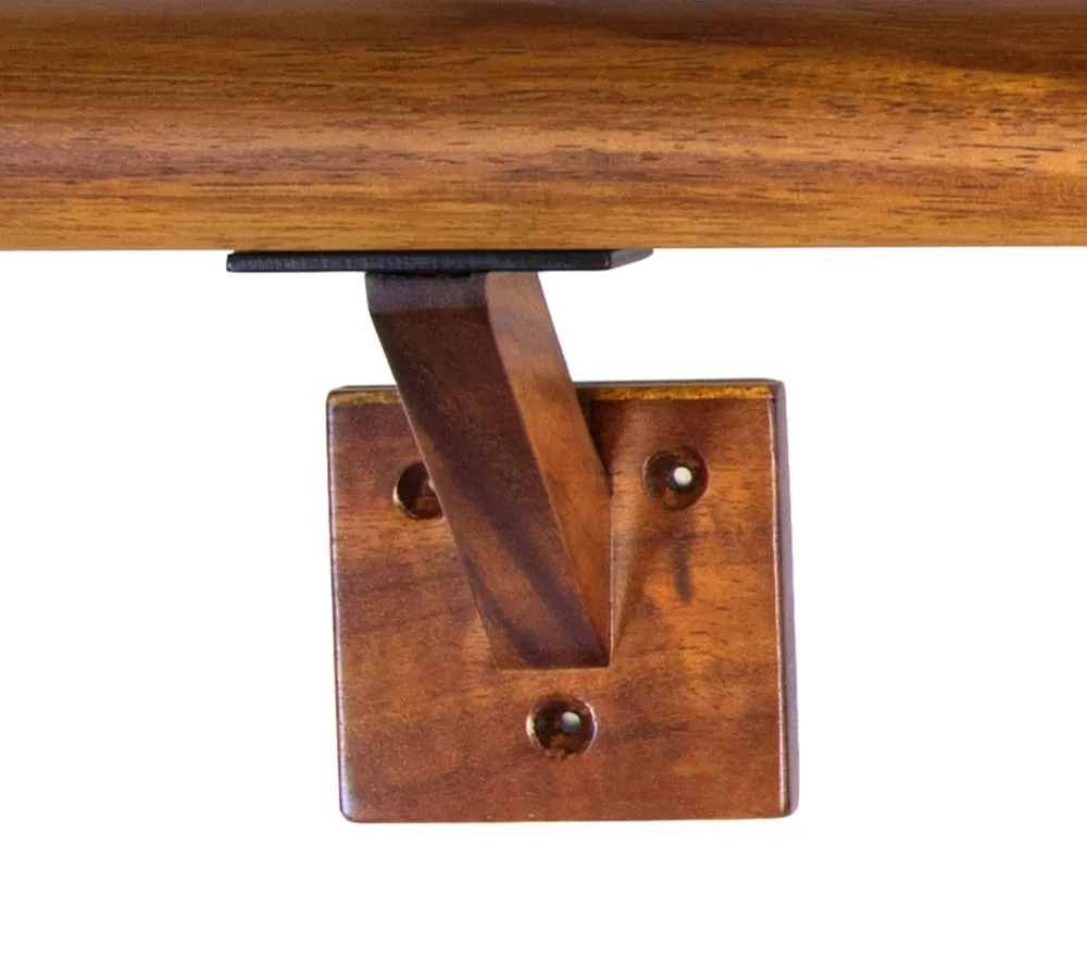 4' Solid Koa Handrail with Koa Wall Mounts