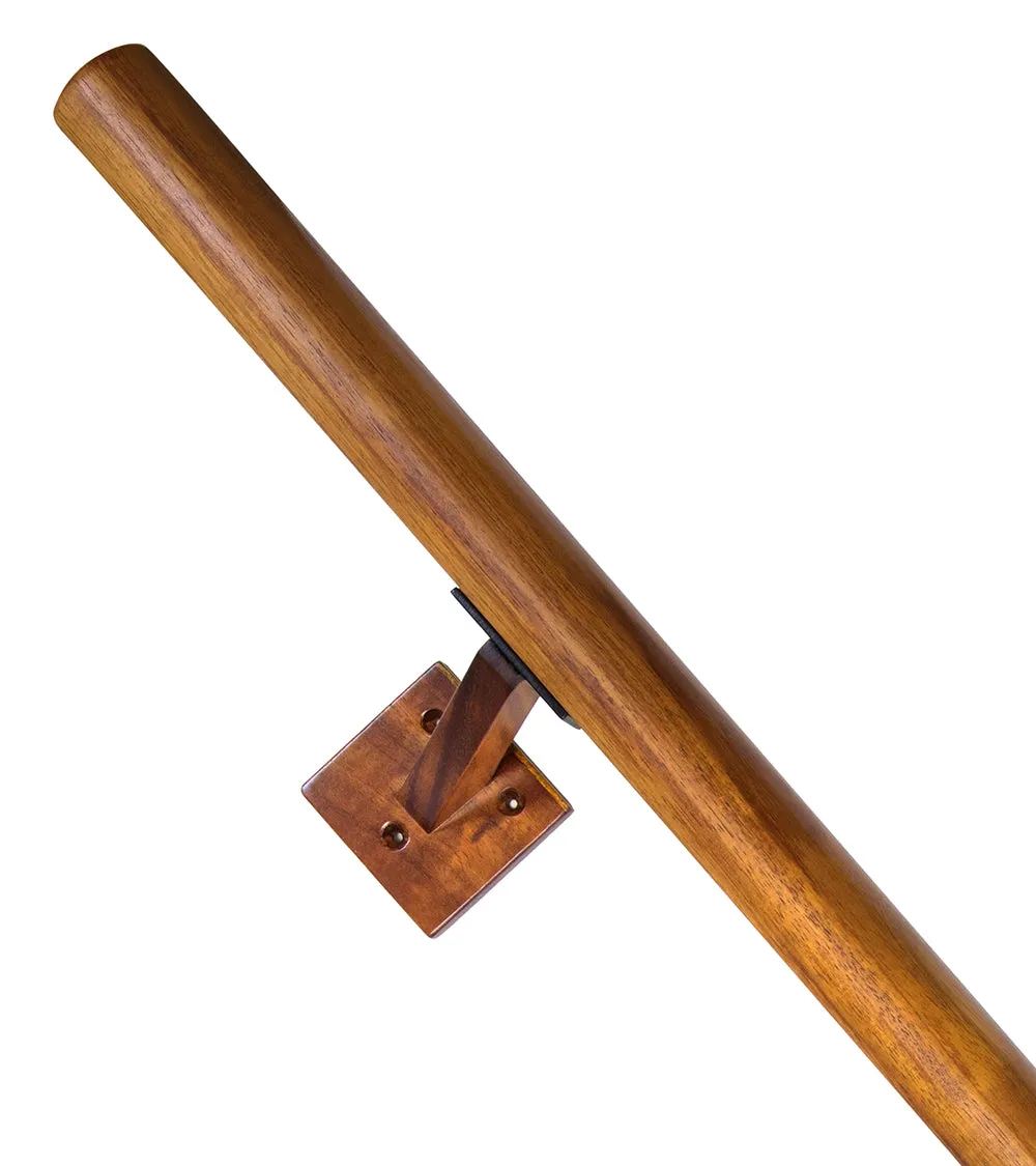 4' Solid Koa Handrail with Koa Wall Mounts