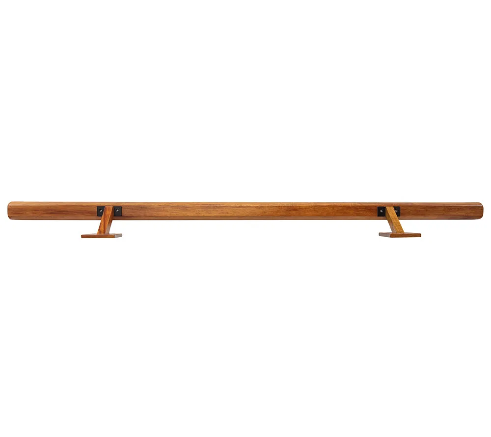 4' Solid Koa Handrail with Koa Wall Mounts