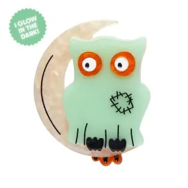 A Most Ghostly Owl Brooch