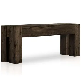 Abaso Console Table, Ebony Rustic