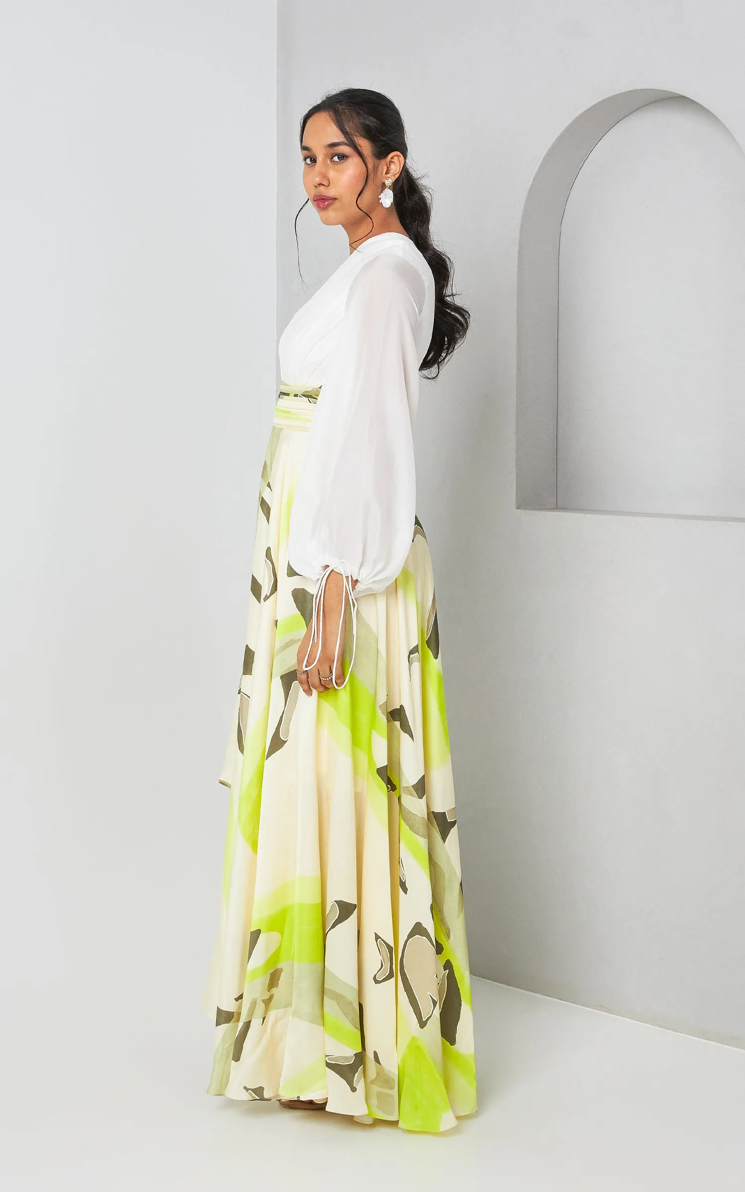 Abstract Printed Drop Shoulder Dress