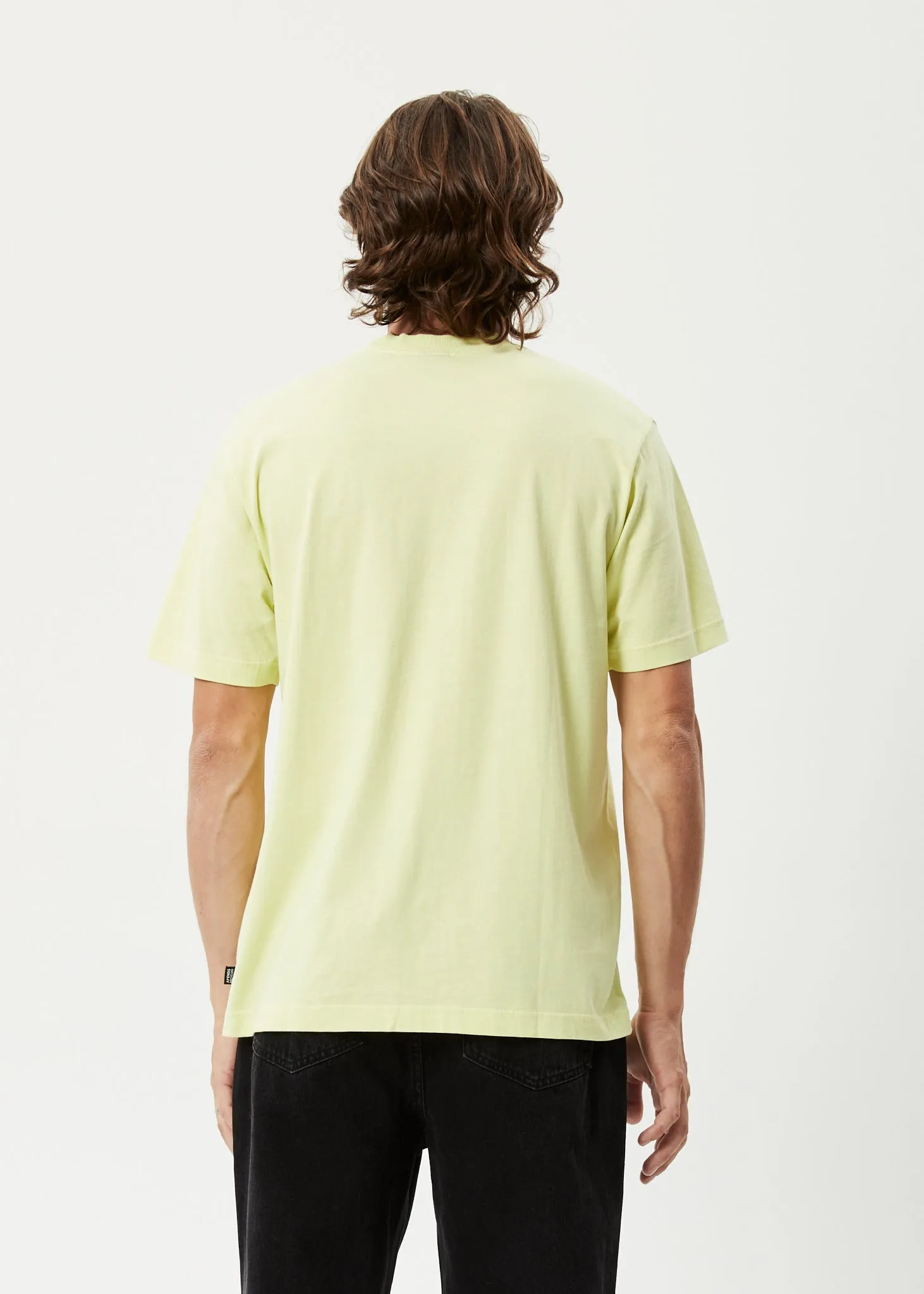 AFENDS Mens Big Talk - Oversized Graphic T-Shirt - Citron