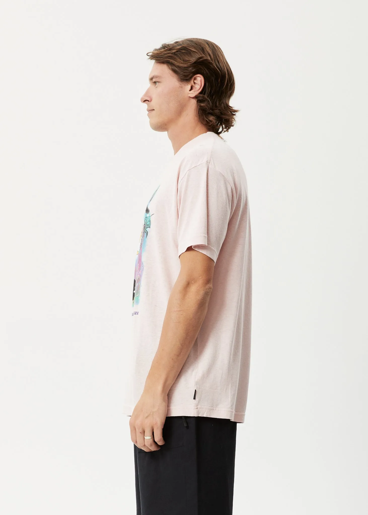 AFENDS Mens Liquid Haze - Boxy T-Shirt - Lotus