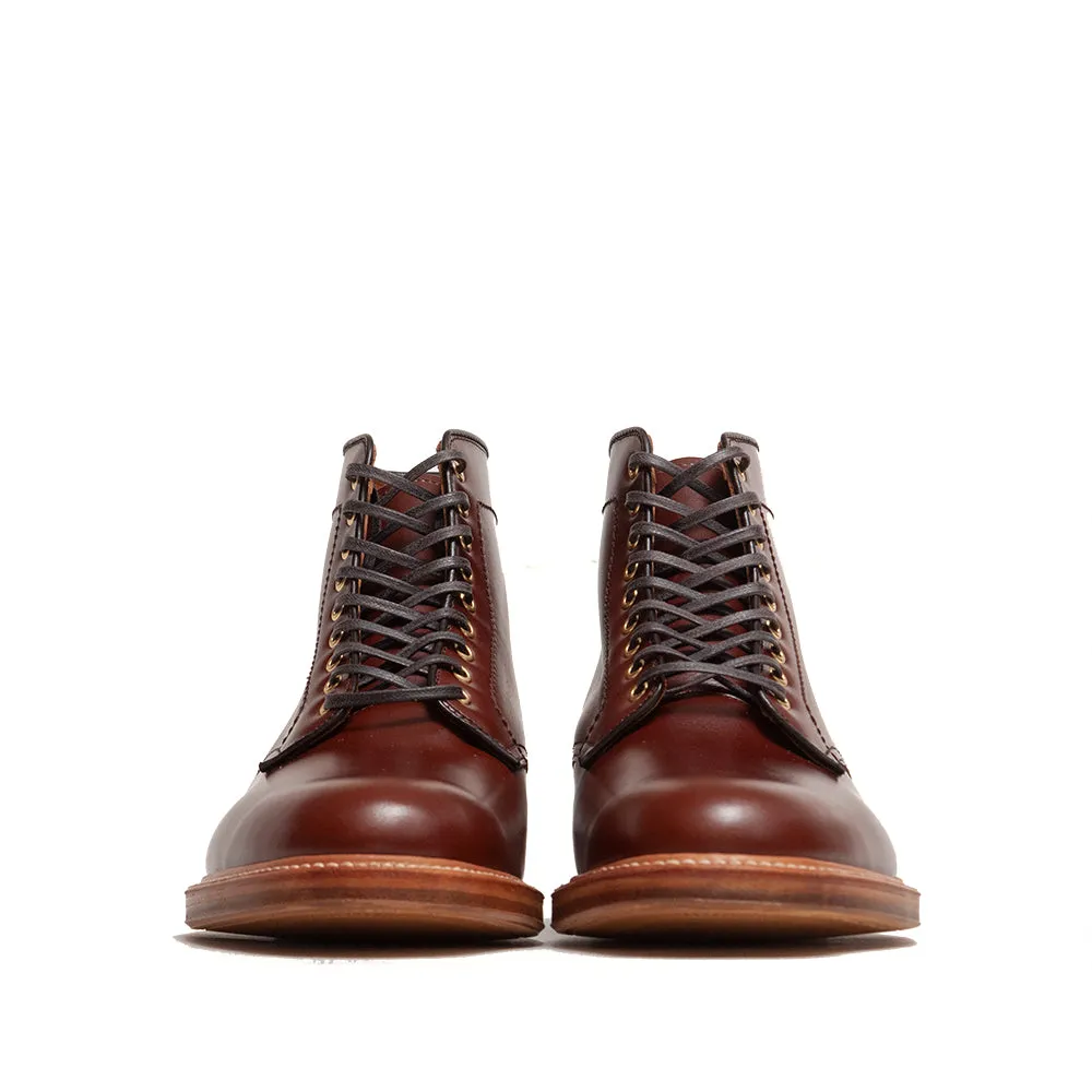 Alden Plain Toe Navy Blucher Boot Annonay Walnut Brown