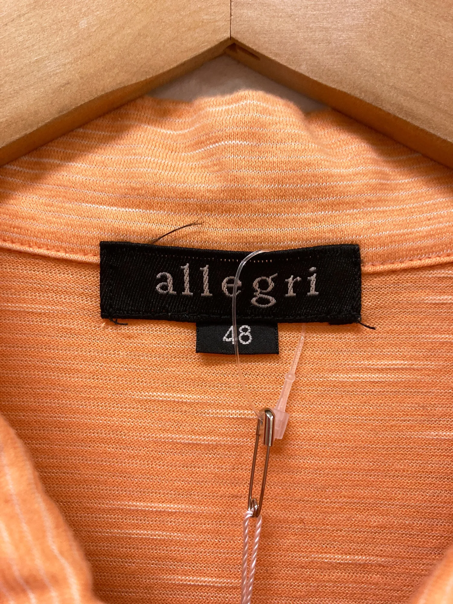 Allegri orange cotton jersey zip neck polo shirt - size 48