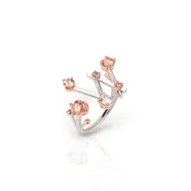 Alphabet W Ring [Champagne/White gems]