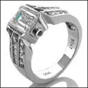 Anniversary Emerald 1.5 Ct in Channel Cubic Zirconia Cz Ring