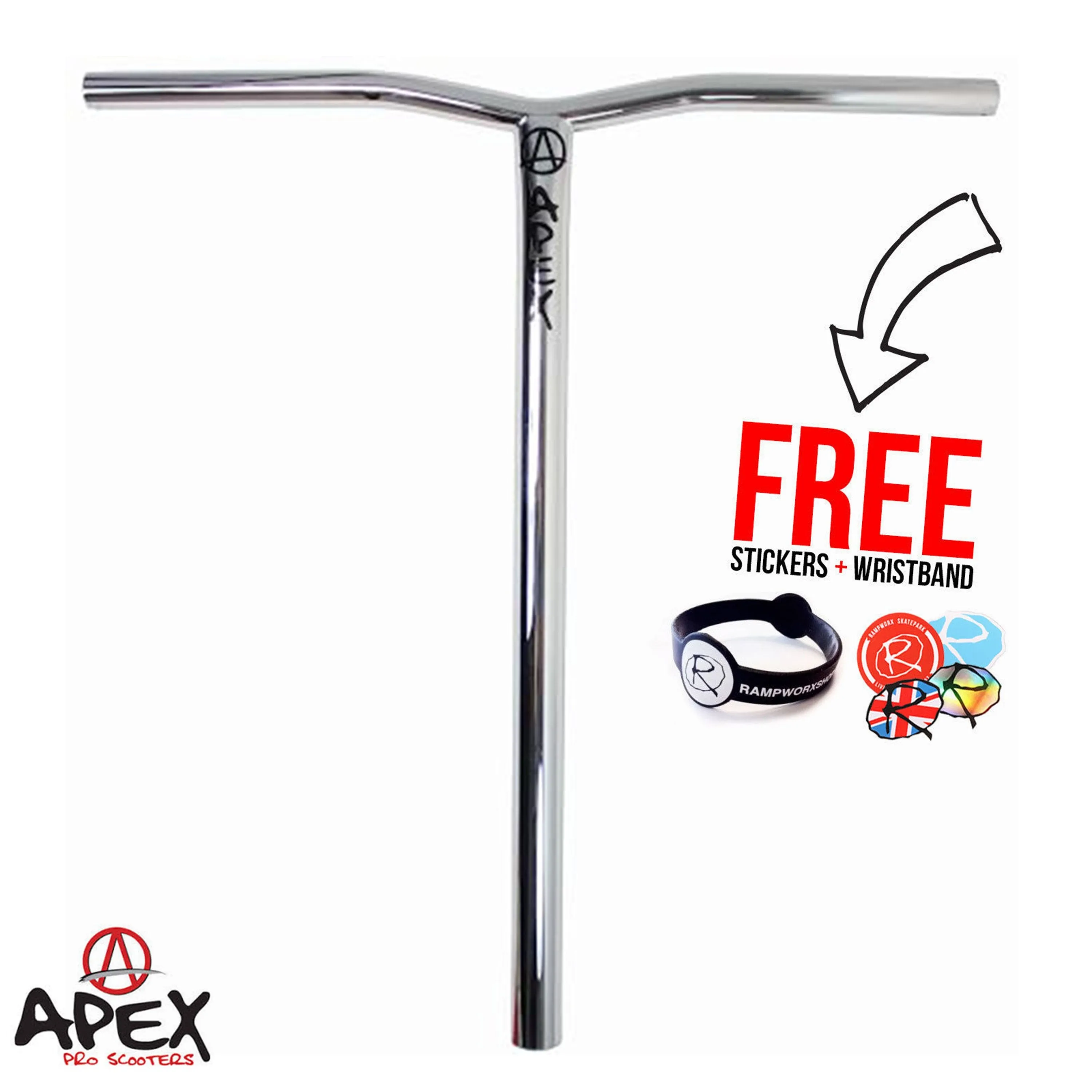 Apex Pro Scooters Team Bol Bars HIC, Chrome