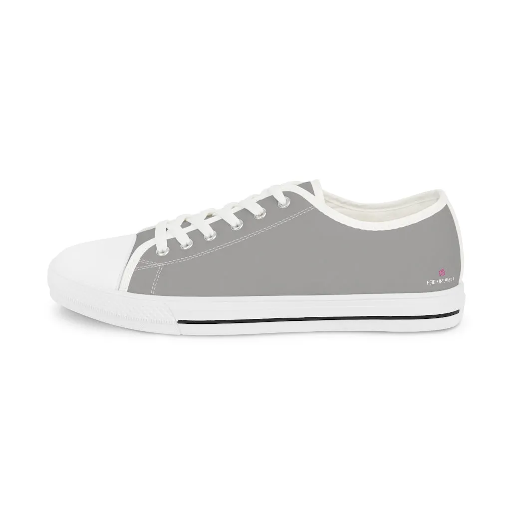 Ash Grey Men's Low Top Sneakers, Best Solid Grey Color Modern Best Men's Low Top Sneakers  (US Size: 5-14)