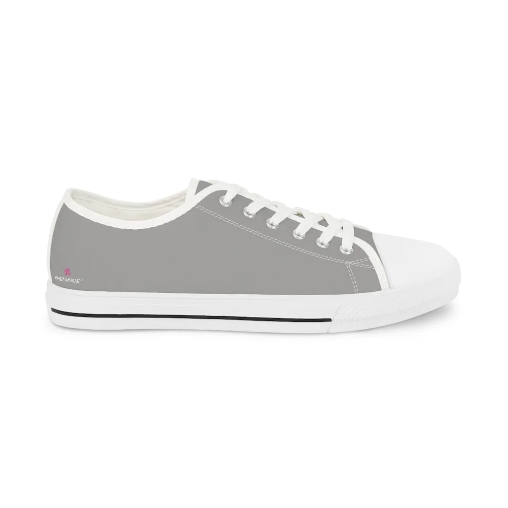 Ash Grey Men's Low Top Sneakers, Best Solid Grey Color Modern Best Men's Low Top Sneakers  (US Size: 5-14)