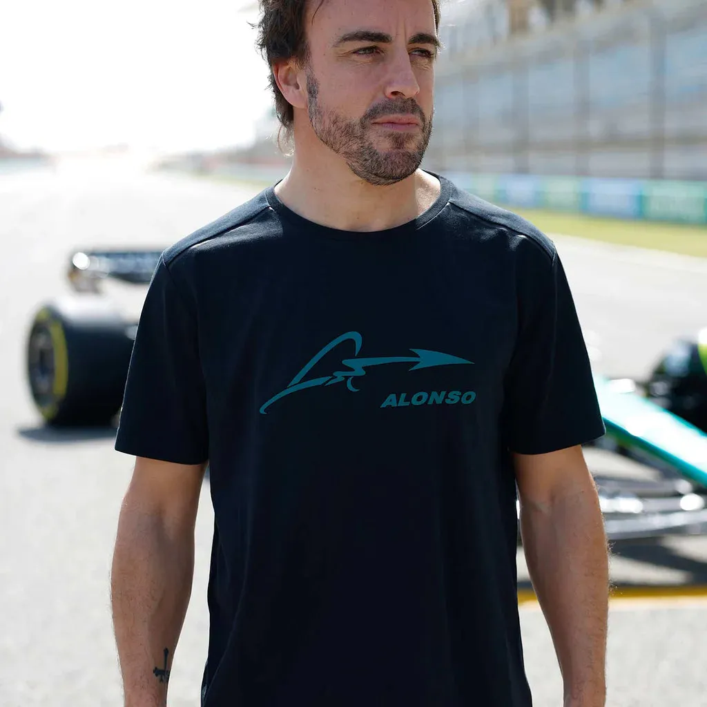 Aston Martin Cognizant F1 Kimoa Fernando Alonso Men's Lifestyle T-Shirt - Black