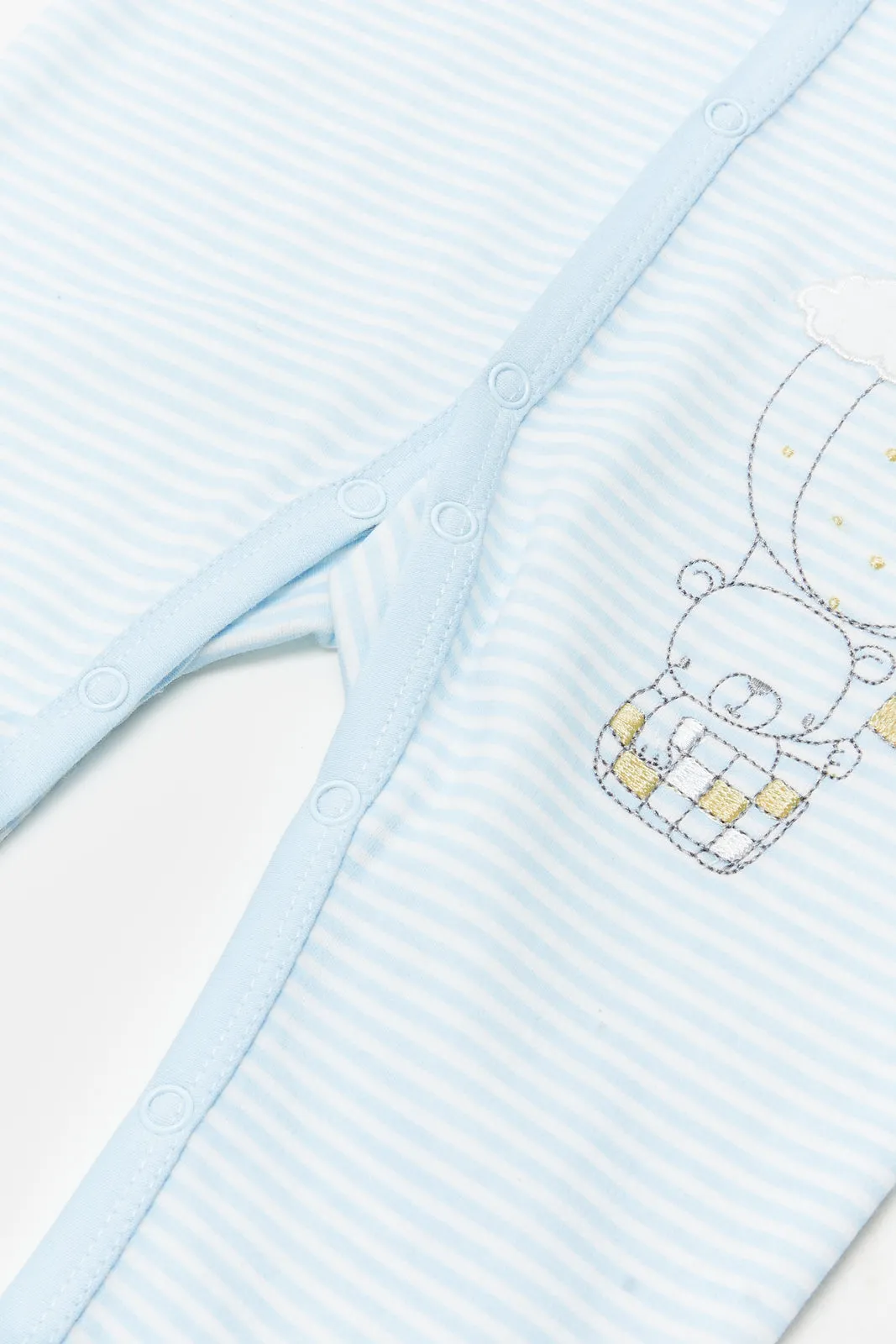 Baby Blue Printed Sleepsuit